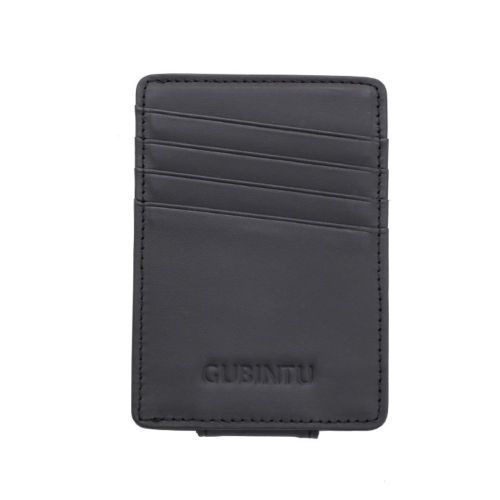 WALLET Leather Money Clip Wallet - Black